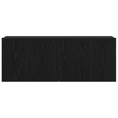 TV-kasten 2 pcs Zwart eiken 80 x 30 x 30 cm Bewerkt hout