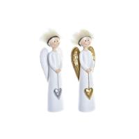 Kerstversiering DKD Home Decor Hars Engel (7,5 x 5 x 21,5 cm) (2 Stuks) - thumbnail