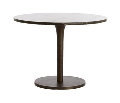 Light & Living Ronde Bijzettafel 'Pazo' Marmer, 61cm, kleur Donkerbruin