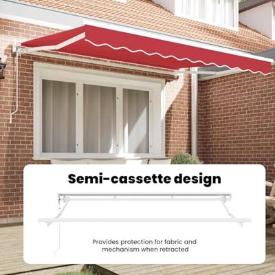 VidaXL Inklapbaar zonnescherm rood 350 x 200 cm polyester en metaal VidaXL Inklapbaar zonnescherm rood 350 x 200 cm polyester en metaal