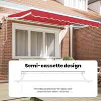 VidaXL Inklapbaar zonnescherm rood 350 x 200 cm polyester en metaal - thumbnail