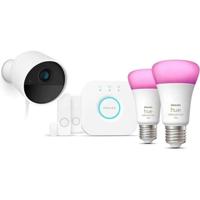 Starterkit - Philips Hue - Secure - Inclusief: 1 bedrade camera + 2 contactsensoren + 2 aangesloten lampen + 1 bridge - thumbnail