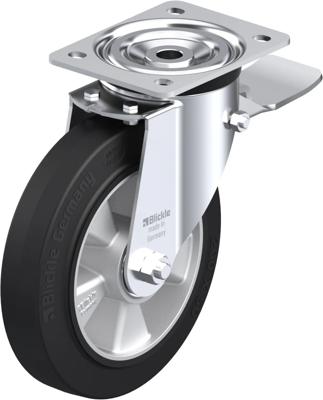 Blickle L-ALEV 200K-ST Zwenkwiel met rem Wieldiameter: 200 mm Draagvermogen (max.): 400 kg 1 stuk(s)