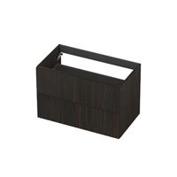 INK - Onderkast 2L Fineer Gefreesd Tbv Greep - 800x450x520 Mm - Matt Intens Black - thumbnail