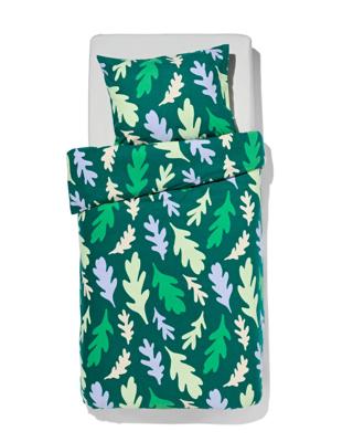 HEMA Dekbedovertrek flanel 140x200/220 bladeren groen (groen)
