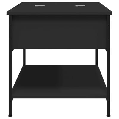 Salontafel 100x50x50 cm bewerkt hout en metaal zwart Salontafel 100x50x50 cm bewerkt hout en metaal zwart