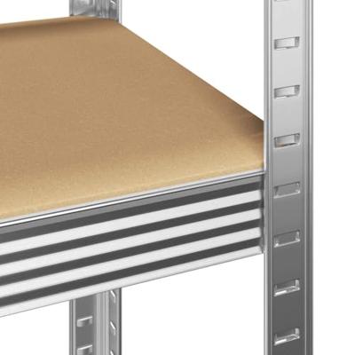 VidaXL Opbergrek 5-laags staal en bewerkt hout zilverkleurig