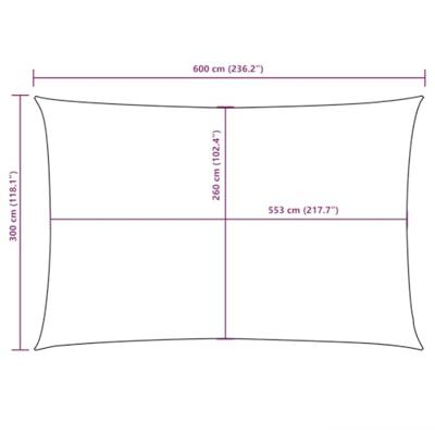 Zonnescherm rechthoekig 3x6 m oxford stof antracietkleurig