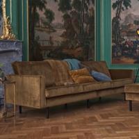 BePureHome Bank 'Rodeo' Velvet, 3-zits, kleur Honey (Geel) - thumbnail