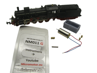 micromotor NM011G ombouwset voor minitrix BR 56.11 DB, DRG 56.8-11, K.Bay.Sts.B. G 4/5 H, u.a.