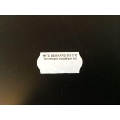 Etiket 2612 wit perm 2-slit Mits bewaard