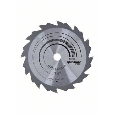 Bosch Accessoires Cirkelzaagblad Standard for Wood Speed 160 x 16 x 2,4 mm, 12 1st - 2608640784