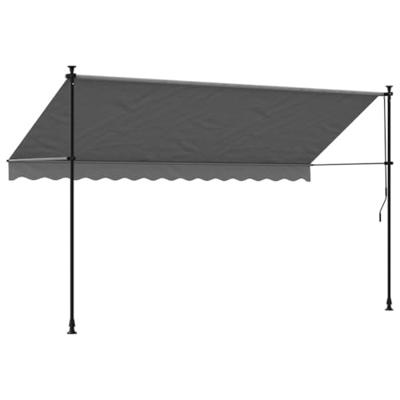 Luifel uittrekbaar 350x150 cm stof en staal antracietkleurig - thumbnail