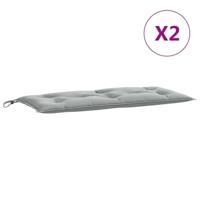 VidaXL Tuinbankkussens 2 st 100x50x7 cm stof gemêleerd lichtgrijs - thumbnail