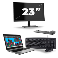 HP ZBook 15 G5 - Intel Core i7-8e Generatie - 15 inch - 16GB RAM - 256GB SSD - Windows 11 + 1x 23 inch Monitor - thumbnail