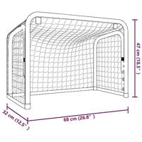 Hockeydoel met net 68x32x47 cm staal en polyester rood en zwart - thumbnail