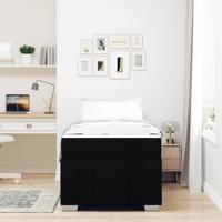 Bedframe met matras Zwart 90 x 200 cm Stof - thumbnail
