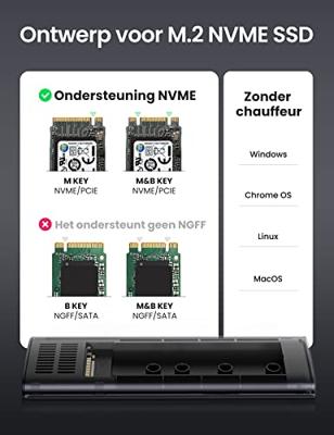 Ugreen 10902 behuizing voor opslagstations SDD-behuizing Grijs M.2