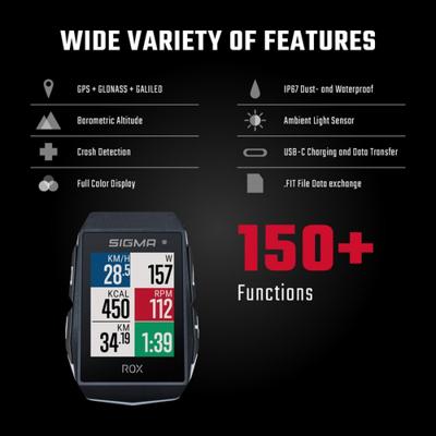 Sigma rox 11.1 evo gps hr + cad/snelh set + sb gps+ant+/ble riem+usb-c - thumbnail