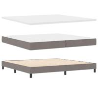 Boxspringbed met matras met matras Taupe 200 x 200 cm Stof - thumbnail