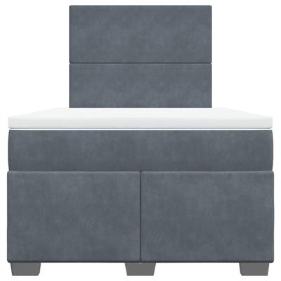 Boxspring met matras fluweel donkergrijs 120x200 cm - thumbnail