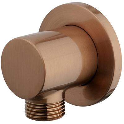Wiesbaden Wandaansluitbocht - Rond - 1/2 Inch - Geborsteld Brons Koper