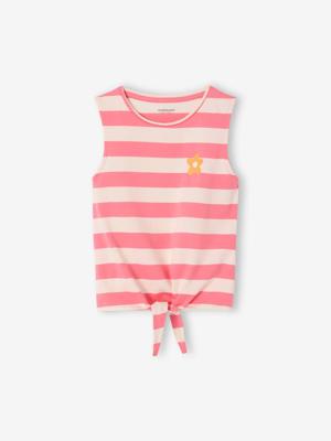 Bedrukte tanktop met knoop voor meisjes rozen