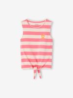 Bedrukte tanktop met knoop voor meisjes rozen - thumbnail