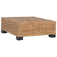 Voetensteun met kussen natuurlijk rattan - thumbnail