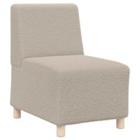 Fauteuil 55 cm gekrulde wolachtige stof lichtgrijs - thumbnail