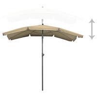 Parasol met paal 200x130 cm taupe - thumbnail