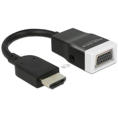 Delock 65587 HDMI / VGA Adapter [1x HDMI-stekker - 1x D-sub bus 15-polig] Zwart, Wit