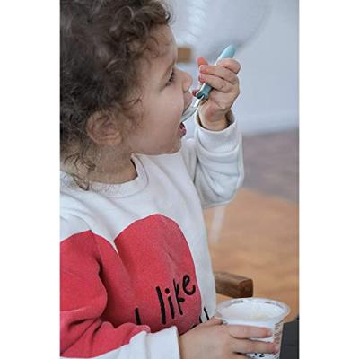 Set met 3 roestvrijstalen oefenbestekjes BEABA airy green