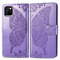 Butterfly Love bloemen reliëf horizontale Flip lederen case voor iPhone XI (2019) met houder & kaartsleuven & portemonnee & Lanyard (licht paars) - thumbnail