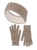 Heatkeeper Dames Winter Set - Hoofband + Handschoenen - Beige - thumbnail