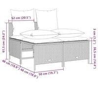 5-delige Loungeset met kussens poly rattan zwart - thumbnail