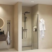 Nisdeur Sanivo Sena Met Vast Paneel Helder Glas 80x200 cm Met Montageset Gunmetal - thumbnail