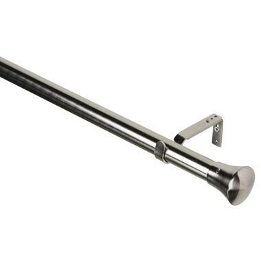 Gordijnroedeset 170-300cm Stockholm - grijs rvs - Ø28mm (1208986) - Leen Bakker
