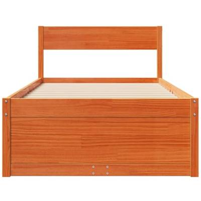 Bedframe zonder matras massief grenenhout wasbruin 90x190 cm Bedframe zonder matras massief grenenhout wasbruin 90x190 cm