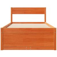 Bedframe zonder matras massief grenenhout wasbruin 90x190 cm - thumbnail