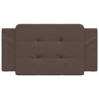 Hoofdbordkussen 100 cm kunstleer bruin - thumbnail
