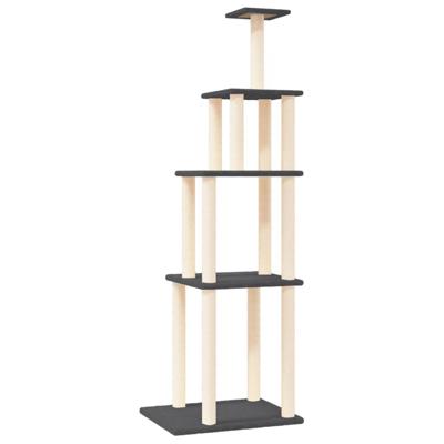 VidaXL Kattenmeubel met sisal krabpalen 183 cm donkergrijs VidaXL Kattenmeubel met sisal krabpalen 183 cm donkergrijs