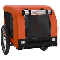 Hondenfietstrailer oxford stof en ijzer oranje en zwart - thumbnail