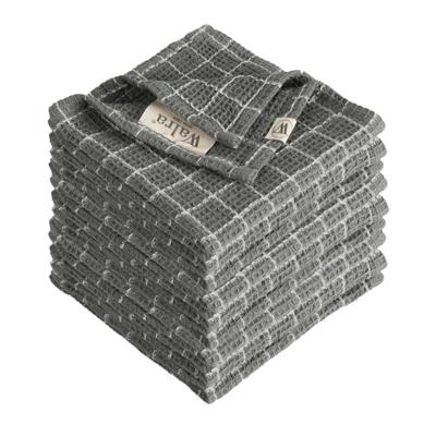 Walra Vaatdoek Dry with Cubes Off Black - 9 stuks