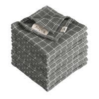 Walra Vaatdoek Dry with Cubes Off Black - 9 stuks - thumbnail