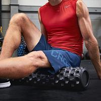 RumbleRoller 22" Mid Size Xtra Firm Black Textured Foam Roller - thumbnail