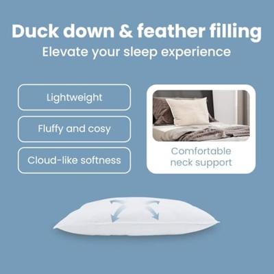 VidaXL Hoofdkussen met kussen wit 50 x 70 cm veren