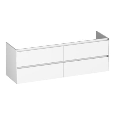 Brauer Inspire - Onderkast - 160 cm - met 4 Softclose Lades Greeploos en 2 Sifon Uitsparingen - Mat Wit