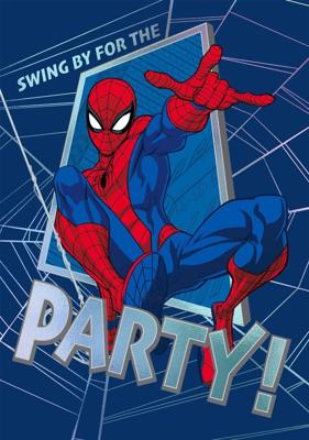 Wenskaart hallmark uitnodiging spiderman 6 stuks