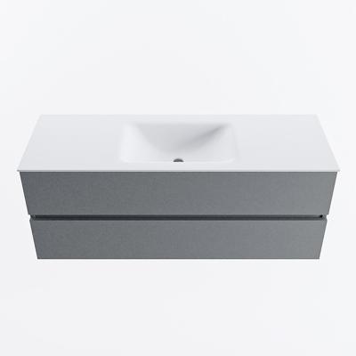 MONDIAZ VICA 130cm badmeubel onderkast Plata 2 lades. Wastafel CLOUD midden 1 kraangat, kleur Talc.